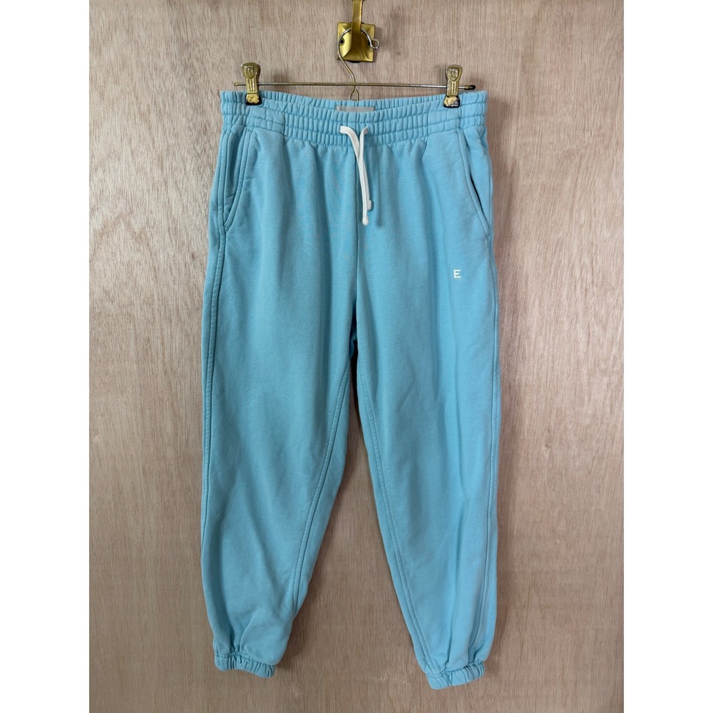 Everlane Track Sweatpants Sky Blue Organic Cotton Joggers Small Embroidered Logo
